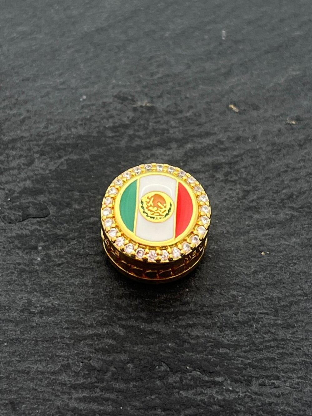 Pandora Mexico Flag Exclusive Charm Gold-Plated Bead Charm Jewelry